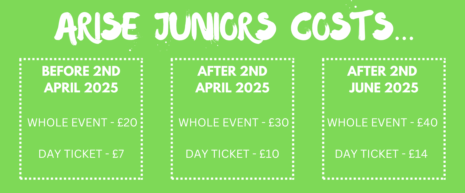 Arise juniors costs (1)