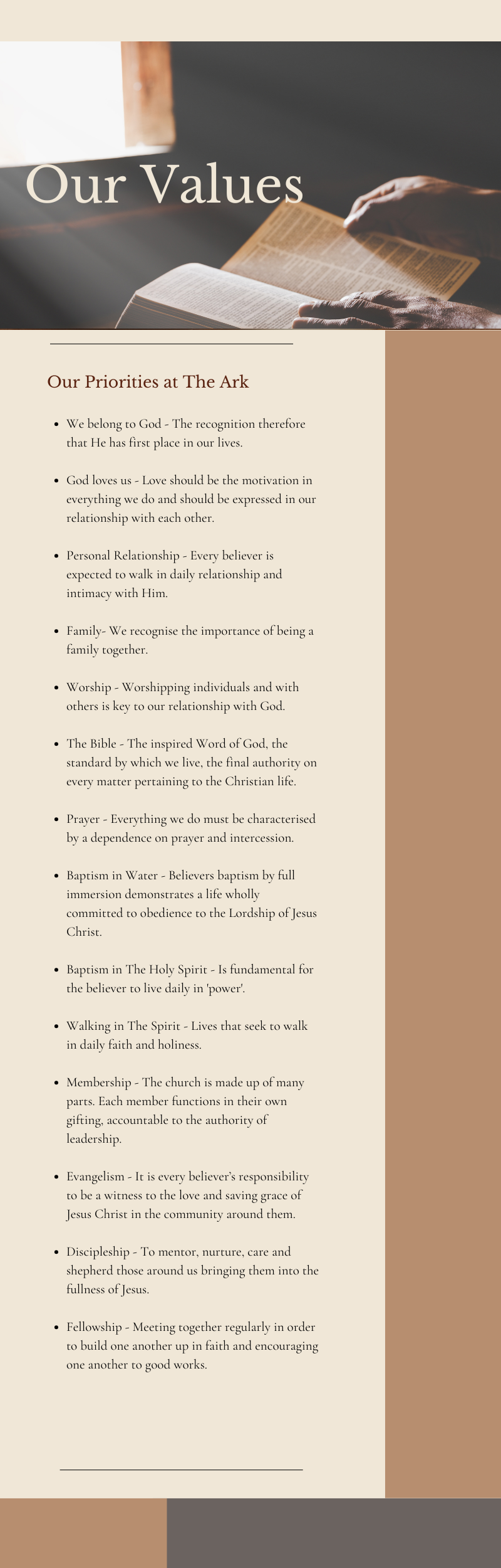 Our Values for website