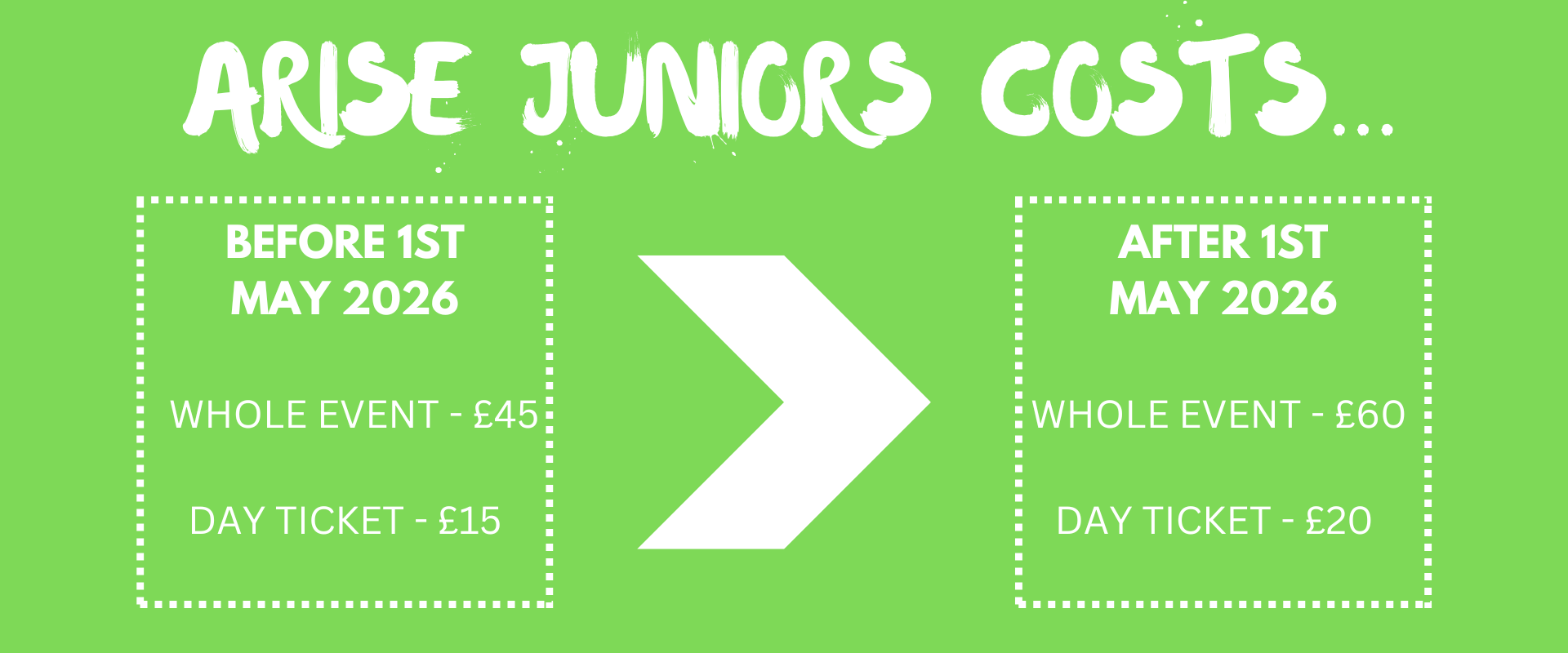 Arise juniors costs